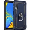 Samsung Galaxy A7 2018 Plastic Blue Back Cover - Solid ring
