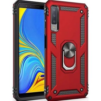 Samsung Galaxy A7 2018 Plastic Red Back Cover - Solid ring