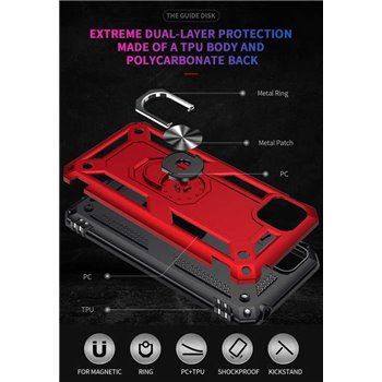 Huawei Huawei Y5P 2020 Plastic Red Back Cover - Solid ring