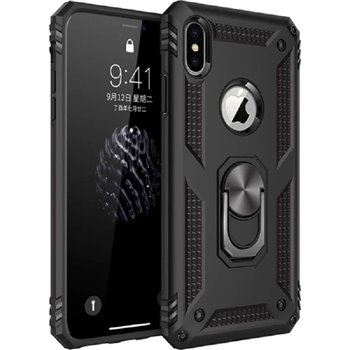Apple iPhone X/XS Plastic Black Back Cover - Solid ring
