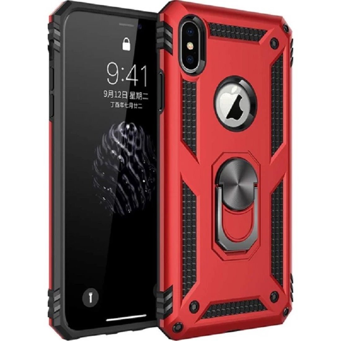 Apple iPhone XR Plastic Red Back Cover - Solid ring