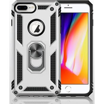Apple iPhone 7/8 Plus Plastic Silver Back Cover - Solid ring