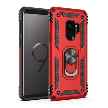 Samsung Galaxy S9 Plastic Red Back Cover - Solid ring