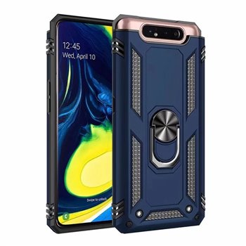Samsung Galaxy A80/A90 Plastic Blue Back Cover - Solid ring