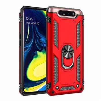 Samsung Galaxy A80/A90 Plastic Red Back Cover - Solid ring