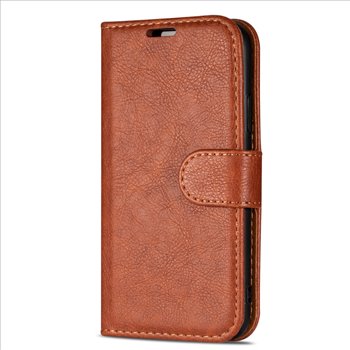 Samsung Galaxy S21 Leatherette Brown Book Case - L