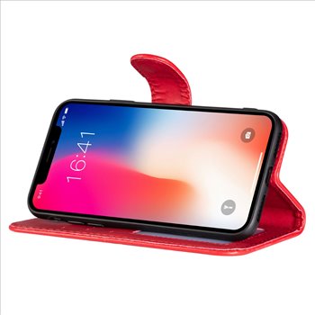 Samsung Galaxy A02S Leatherette Red Book Case - L