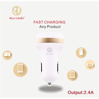 Rico Vitello fast Car Charger 2.4A with lightning USB cable