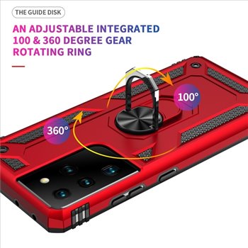 Samsung Galaxy S21 Ultra hard tpu Red Back Cover - Solid ring