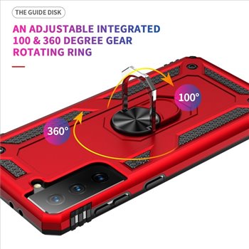 Samsung Galaxy S21 plus hard tpu Red Back Cover - Solid ring