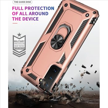 Samsung Galaxy S21 plus hard tpu Rose Gold Back Cover - Solid ring