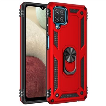 Samsung Galaxy A12 hard tpu Red Back Cover - Solid ring