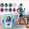 Universal 6.7 inch sports bracelet for mobile phone with Tranparent front - Blue