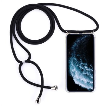 Apple iPhone 11 pro max silicone Doorzichtig Anti shock Back cover met koord Telefoonhoesje