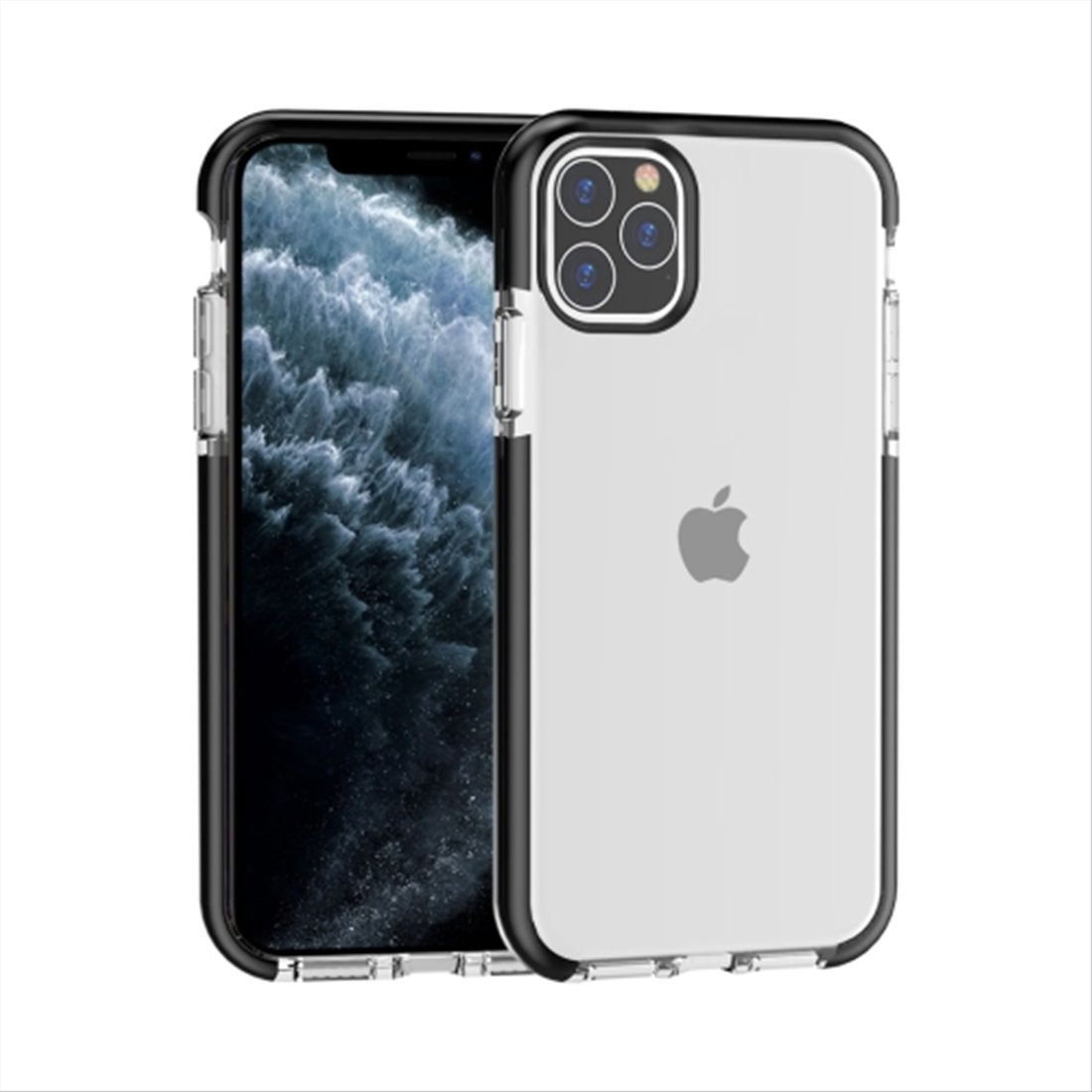 Apple iPhone 11 pro silicone side black transparent Back Cover Smartphone Case