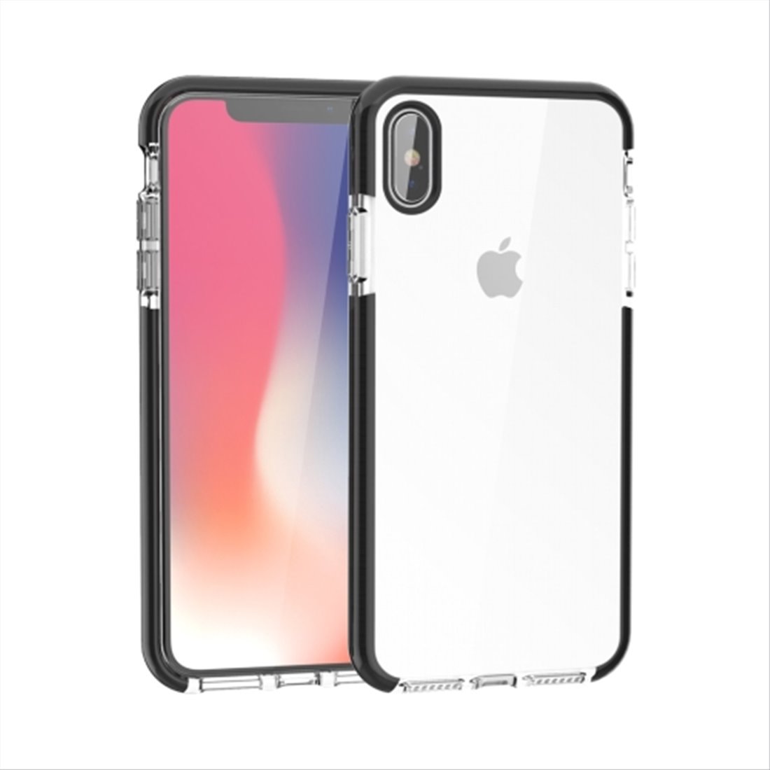 Apple iPhone XS silicone side black transparent Back Cover Smartphone Case